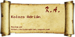 Kolozs Adrián névjegykártya